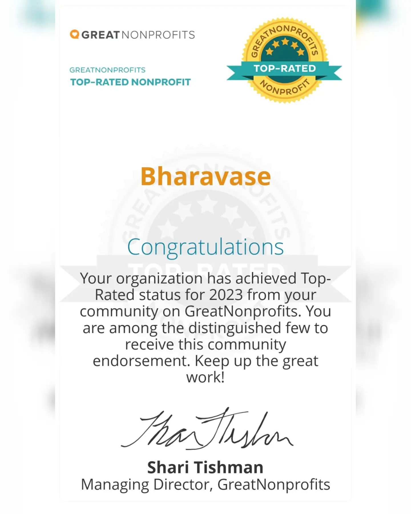 Bharavase award